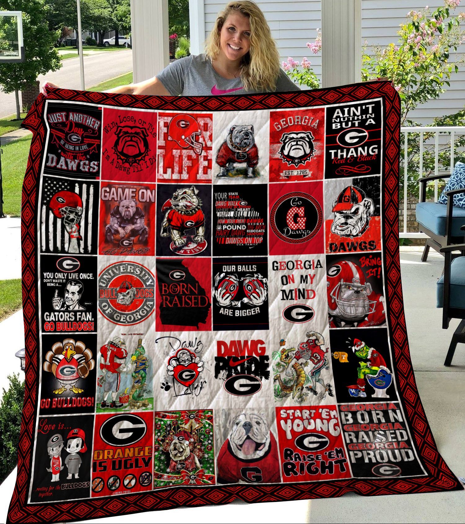 All Quotes Georgia Bulldogs Quilt Blanket