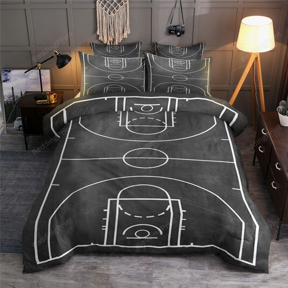 Basketball Court Illustration Bedding Set For Fans (duvet Cover & Pillow Cases)