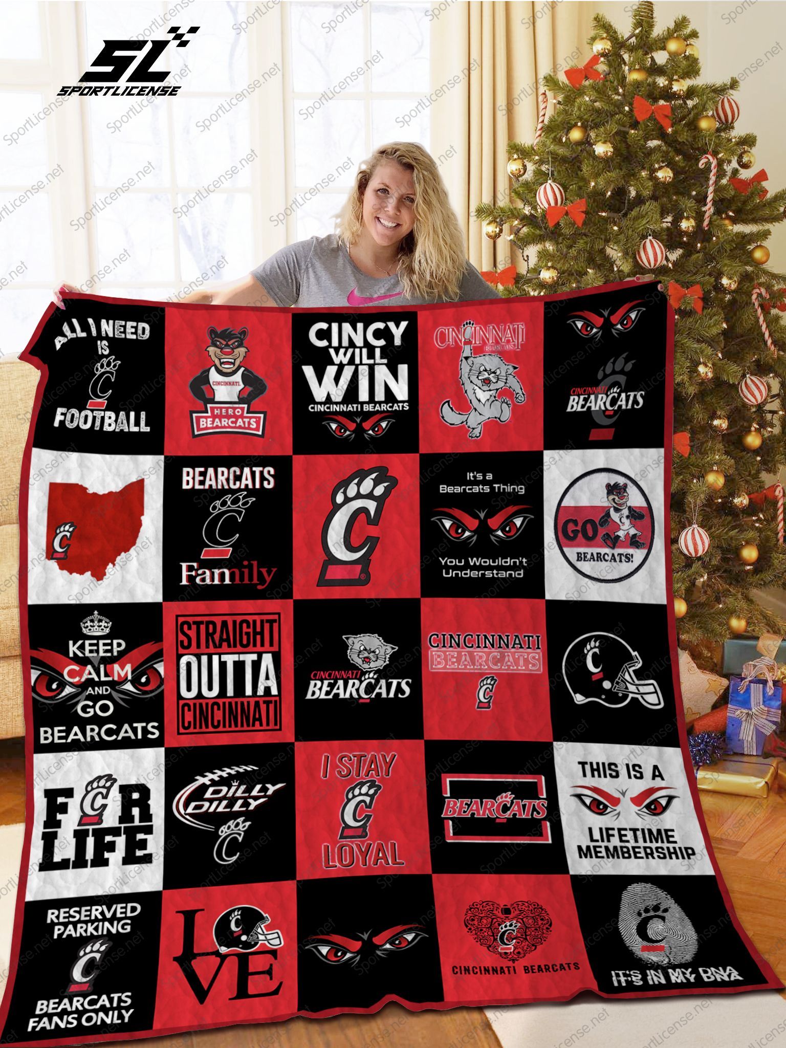 Bl Cincinnati Bearcats Quilt Blanket Ver 03