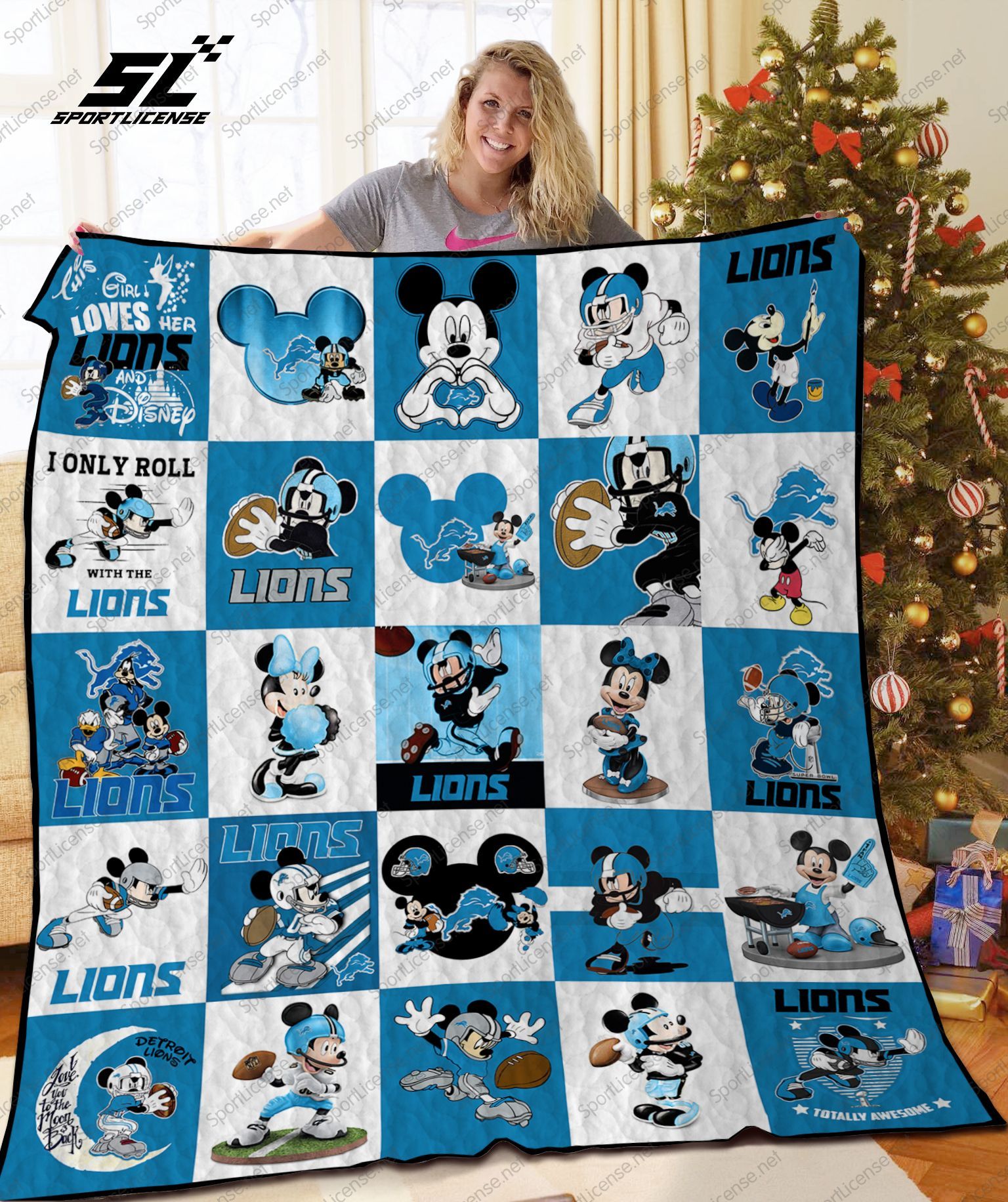 Detroit Lions Disney Quilt Blanket