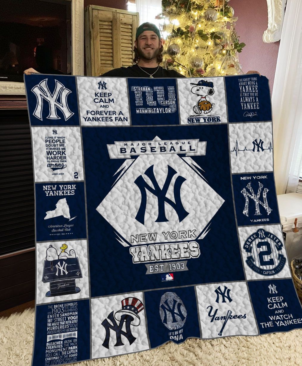 Mlb 8211 New York Yankees Quilt Blanket 01