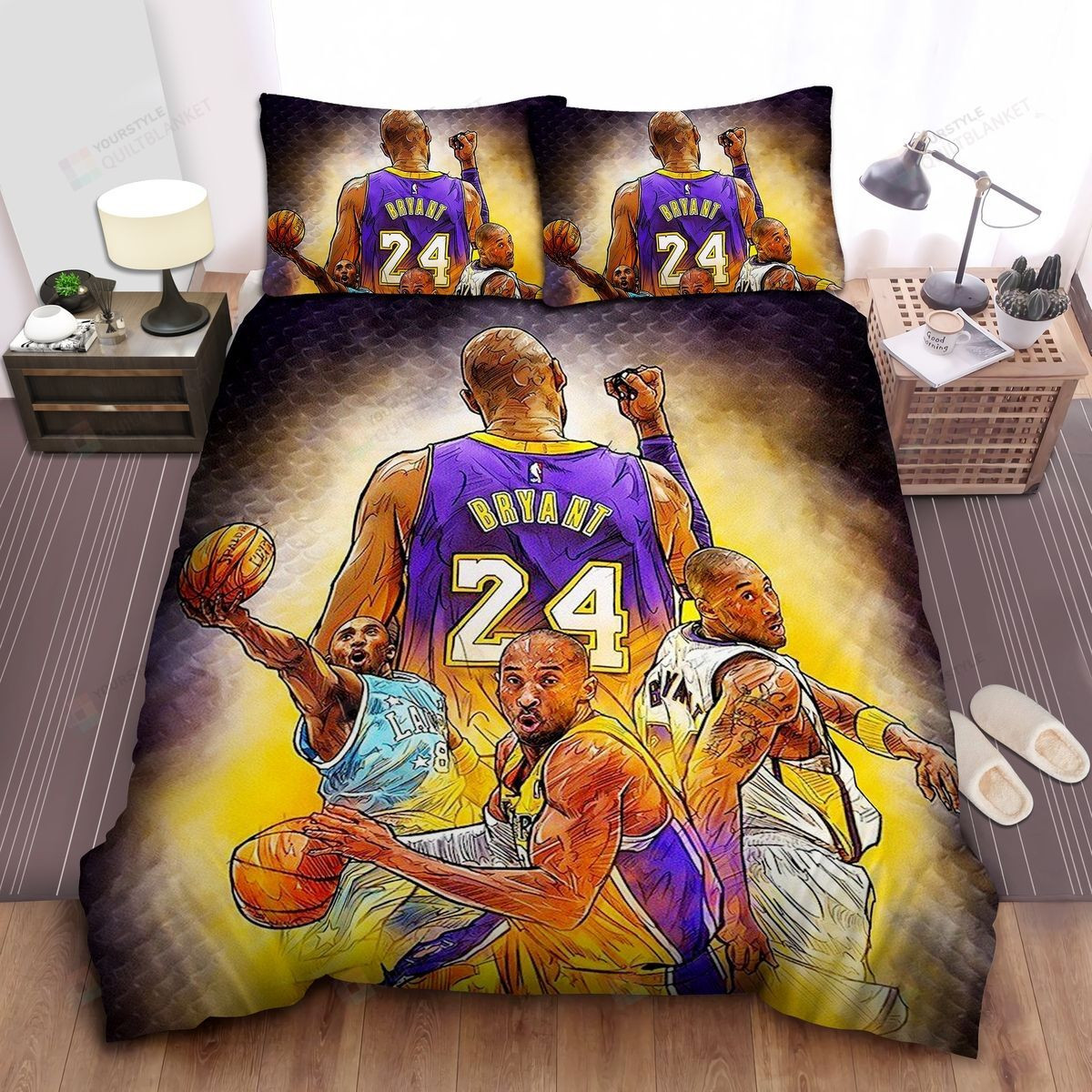 Nba Legend Kobe Bryant Art Drawing Bed Sheet Spread Comforter Duvet Cover Bedding Sets