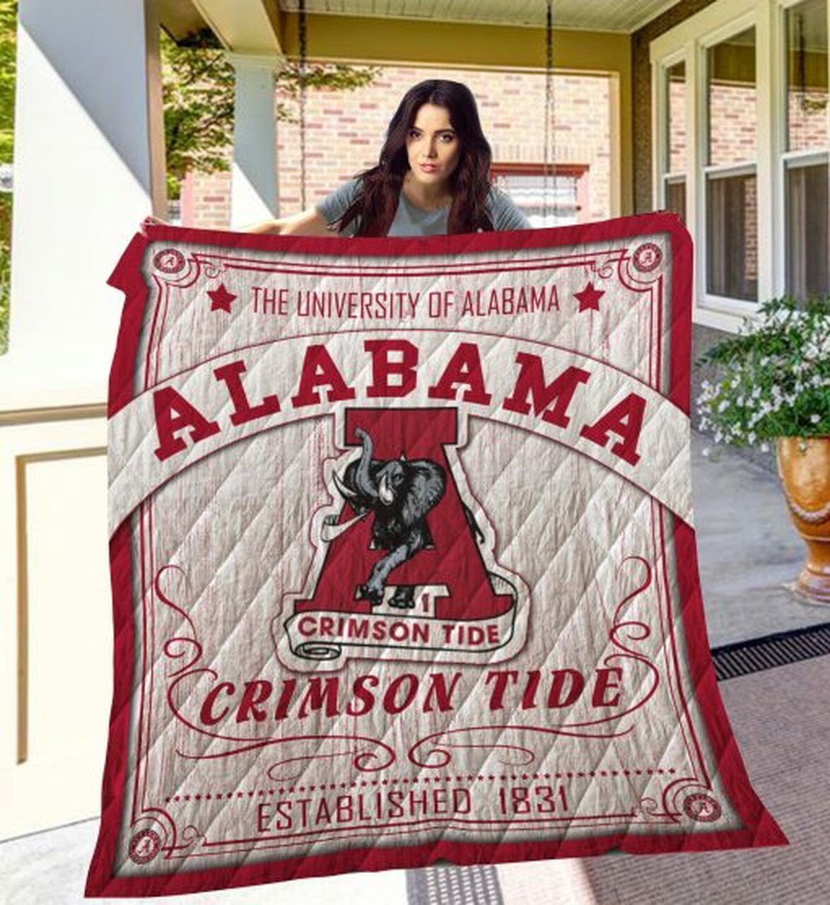 Ncaa Alabama Crimson Tide Quilt Blanket 722