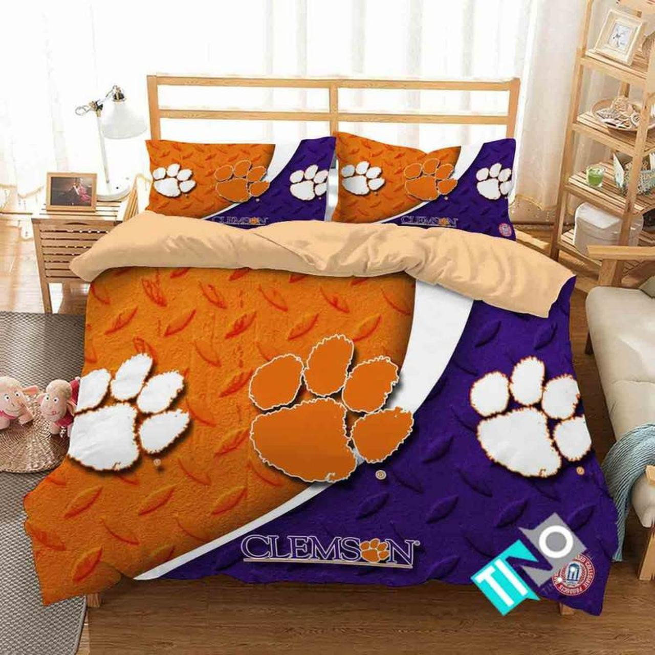 Ncaa Clemson Tigers 2 Logo N 3d Personalized Customizedbedding Sets Duvet Cover Bedroom Set Bedset Bedlinen