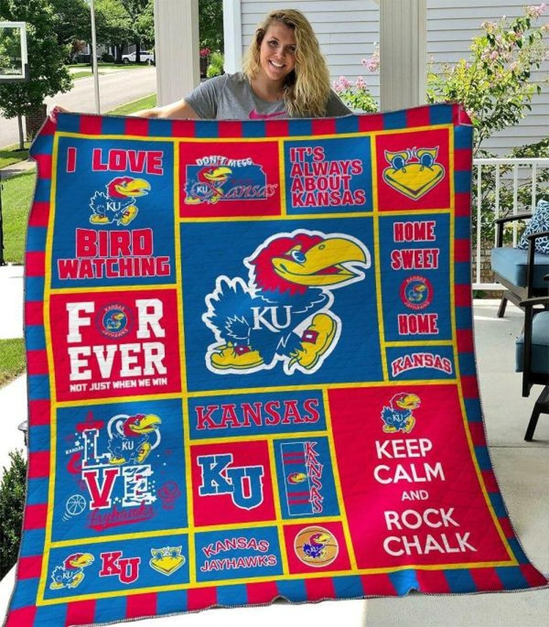 Ncaa Kansas Jayhawks Quilt Blanket 318
