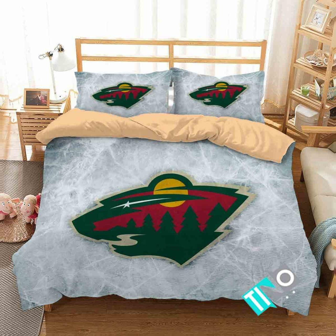 Nhl Minnesota Wild 1 Logo 3d Personalized Customized Beddingsets Duvet Cover Bedroom Set Bedset Bedlinen V