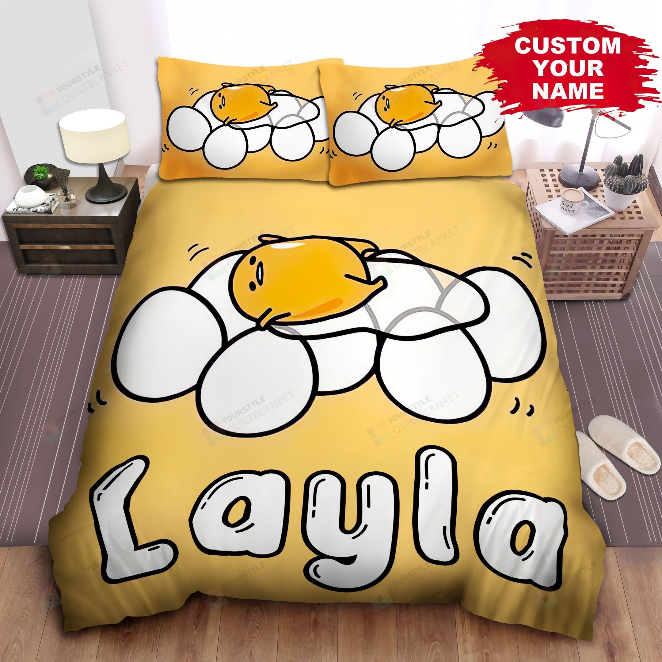 Personalized Gudetama Sleeping On Eggs Bed Sheets Duvet Cover Bedding Sets