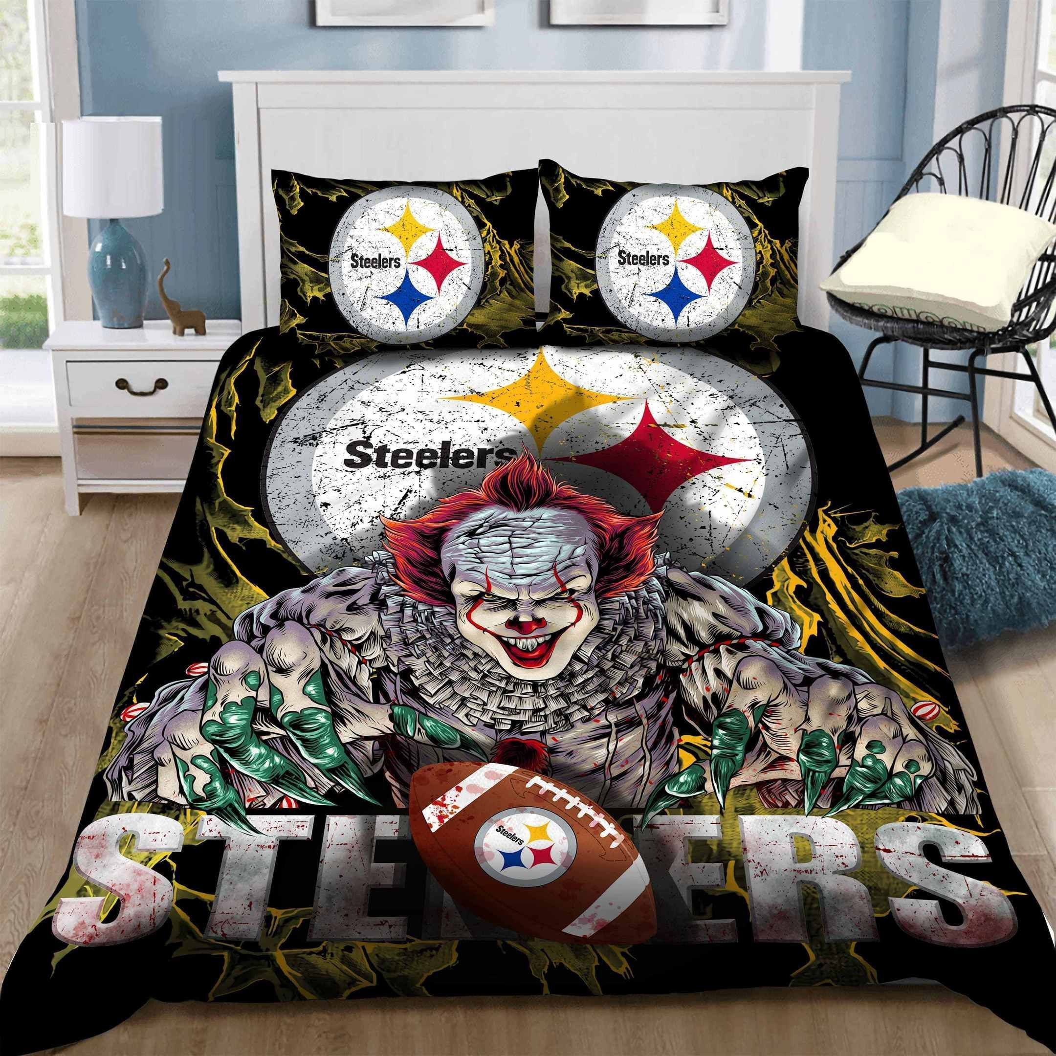 Pittsburgh Steelers Pennywise Bedding Set Duvet Cover Pillow Cases