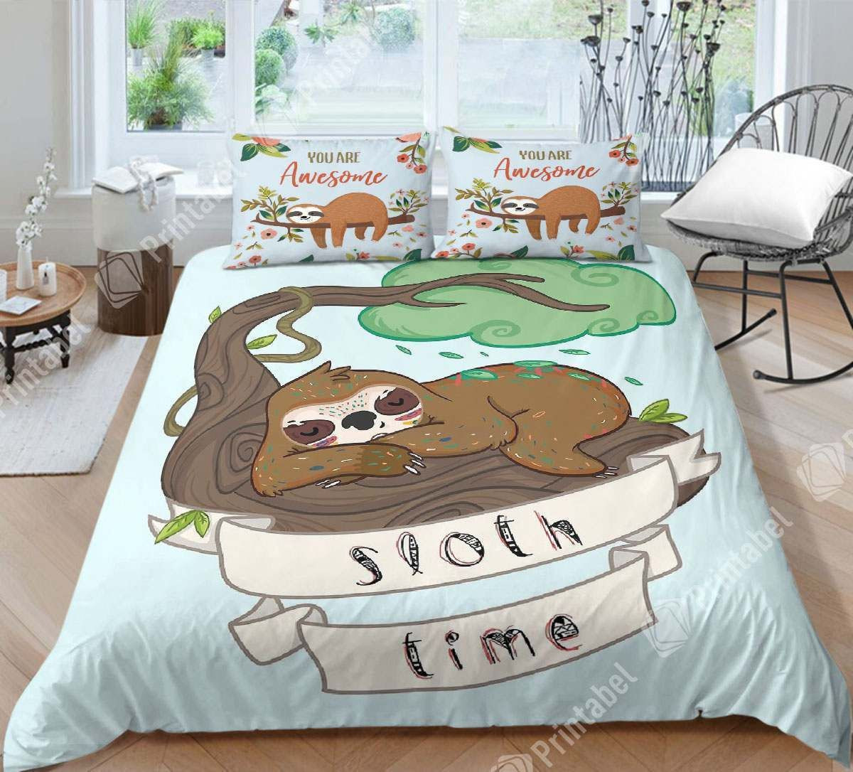 Sloth Time Bedding Set (duvet Cover & Pillow Cases)