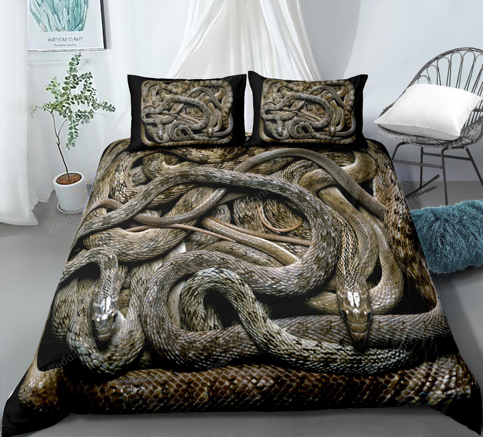 Snakes Pattern Bed Sheet Duvet Cover Bedding Sets