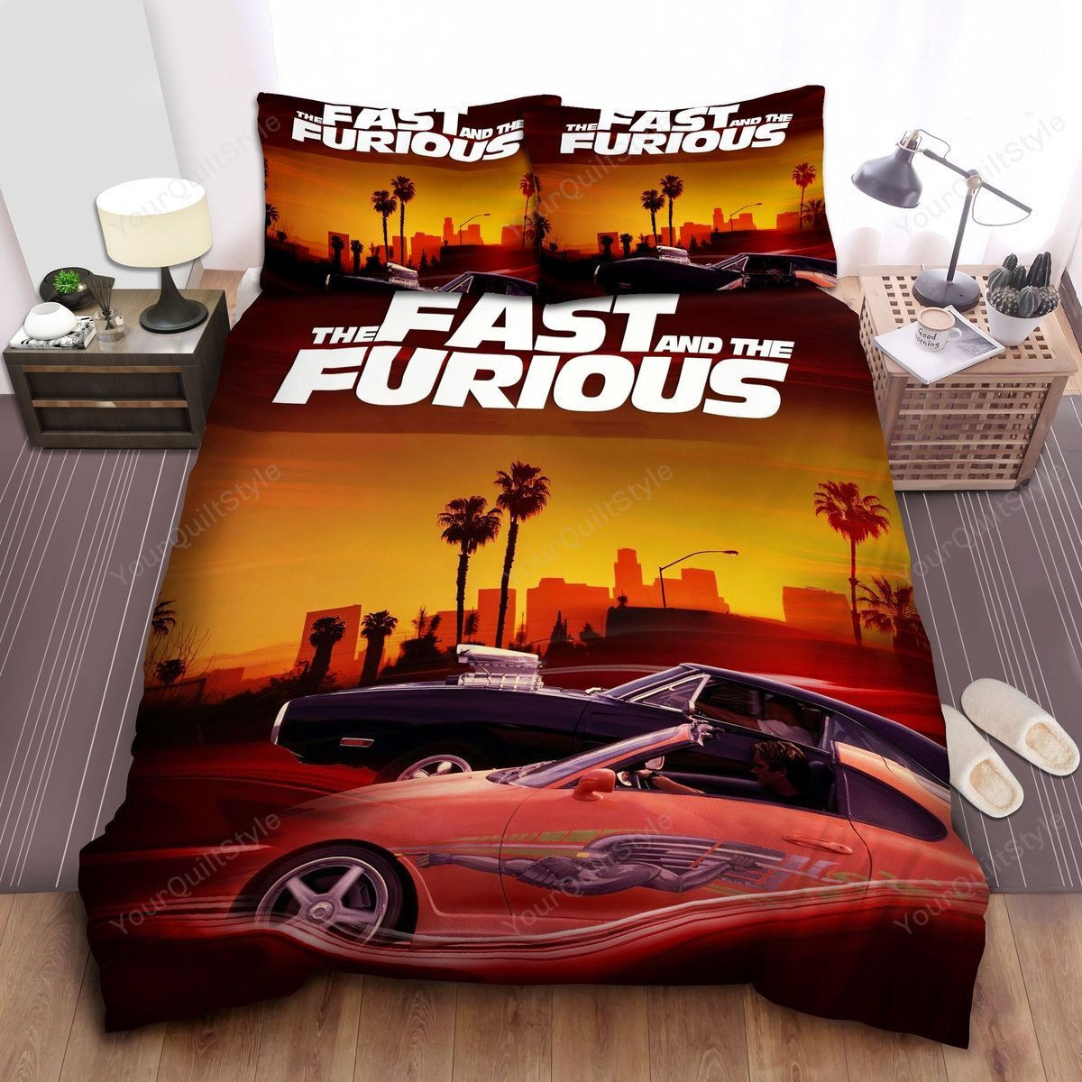 The Fast & The Furious 2001 Movie Poster Bed Sheets Spread Comforter Duvet Cover Bedding Sets