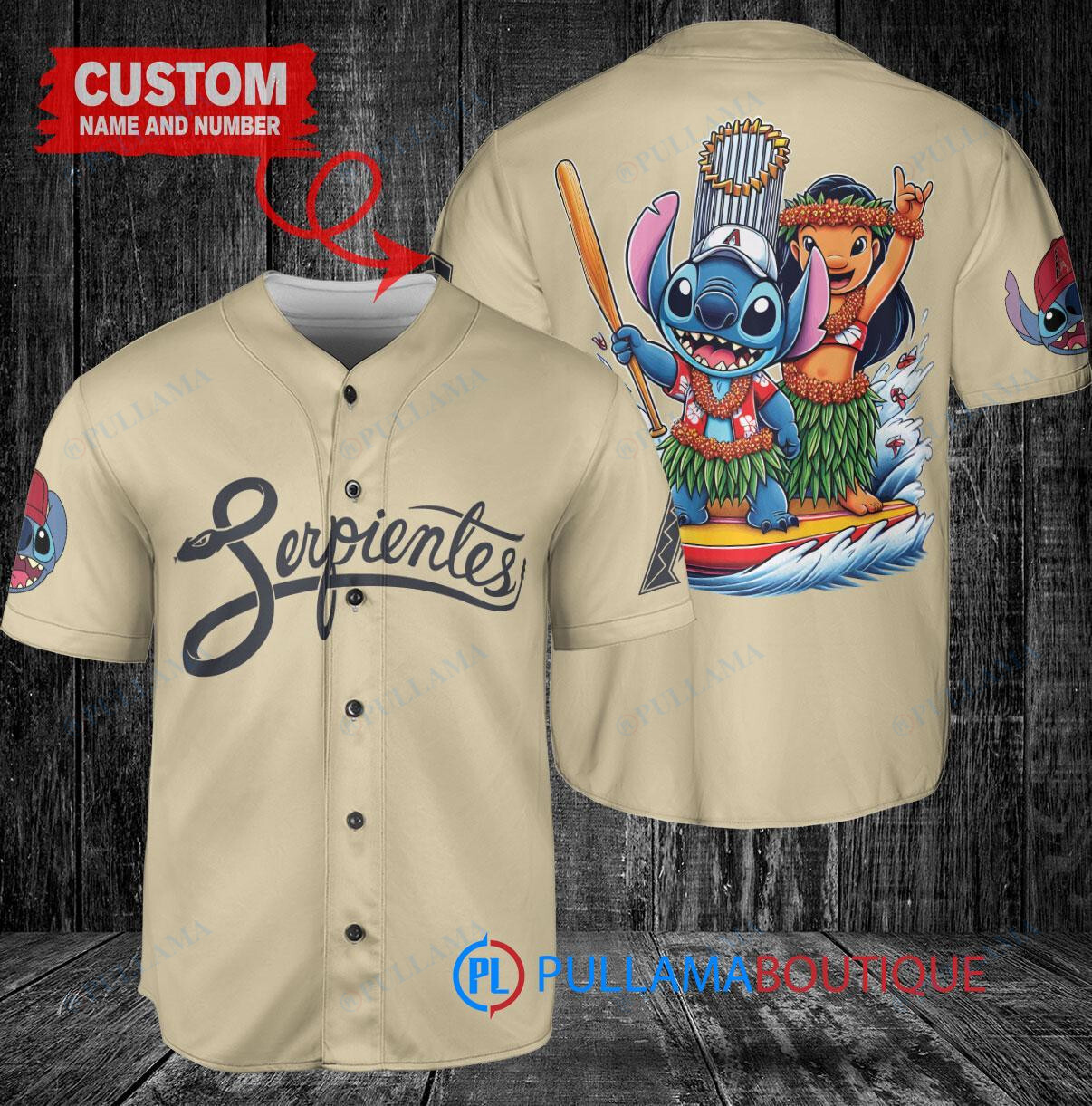 Arizona Diamondbacks x Lilo & Stitch with Trophy Baseball Jersey Sand