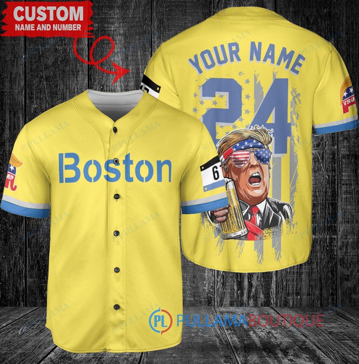 Boston Red Sox x Limited Edition with World Series Trophy Custom Baseball Jersey Gold-Light Blue City Connect