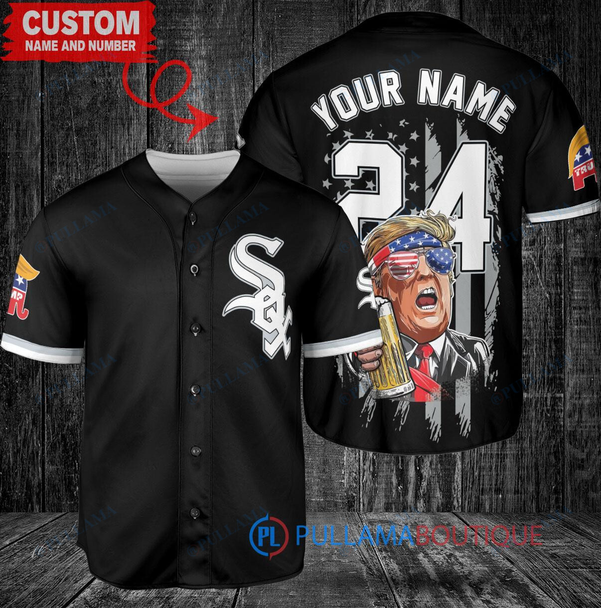 Chicago White Sox x Limited Edition with World Series Trophy Custom Baseball Jersey Black
