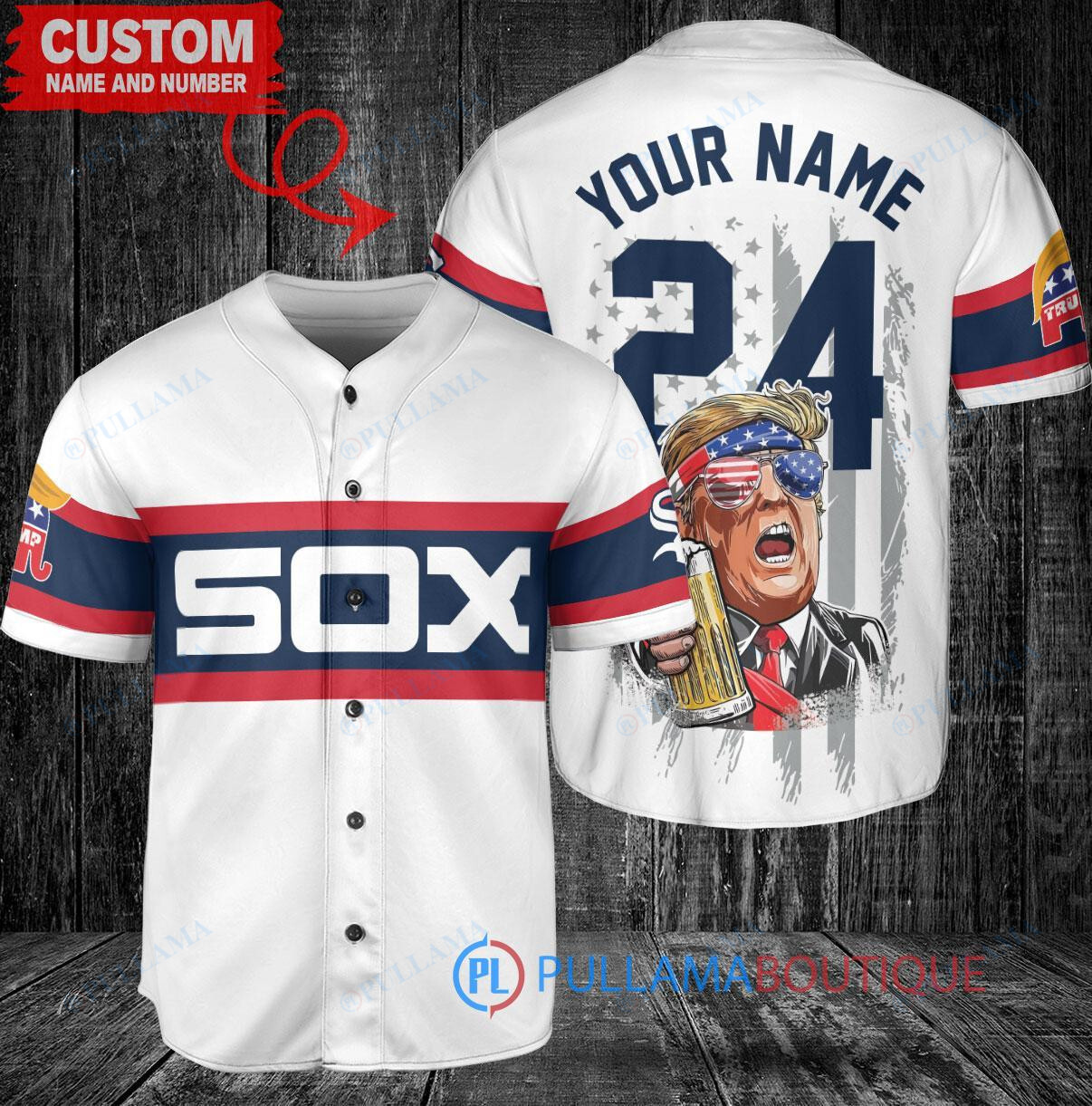 Chicago White Sox x Limited Edition with World Series Trophy Custom Baseball Jersey White Stripe