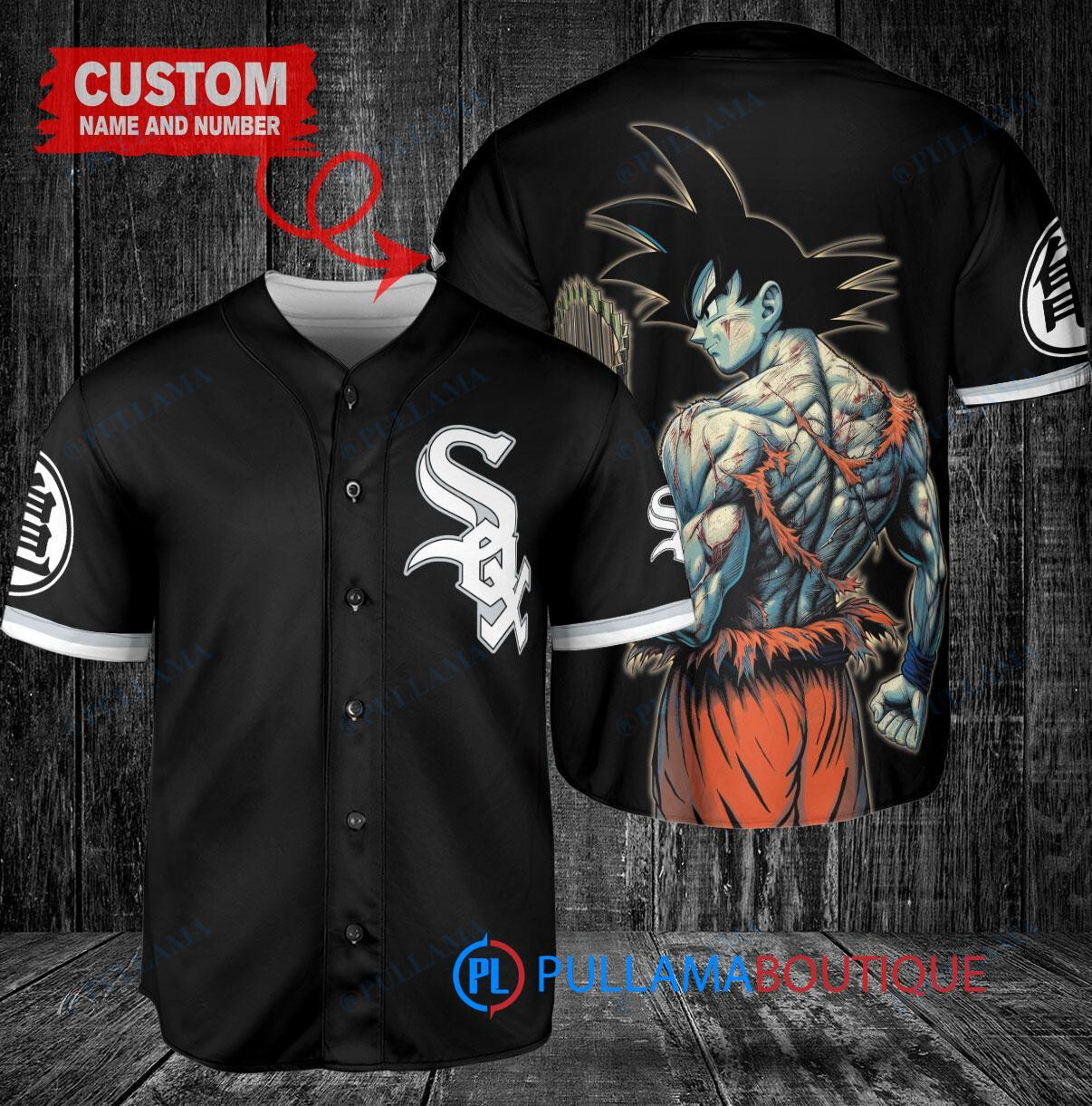 Chicago White Sox x Son Goku Kakarot Super Saiyan Dragon Ball Z with Trophy Baseball Jersey Black