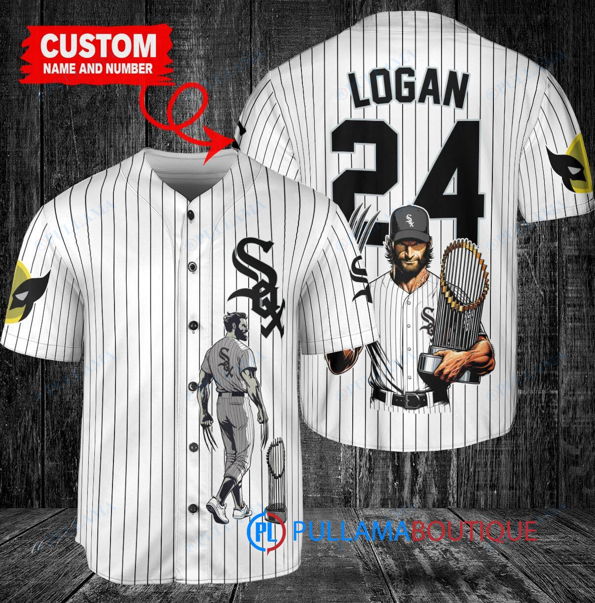 Chicago White Sox x Wolverine Logan with Trophy Custom Baseball Jersey White