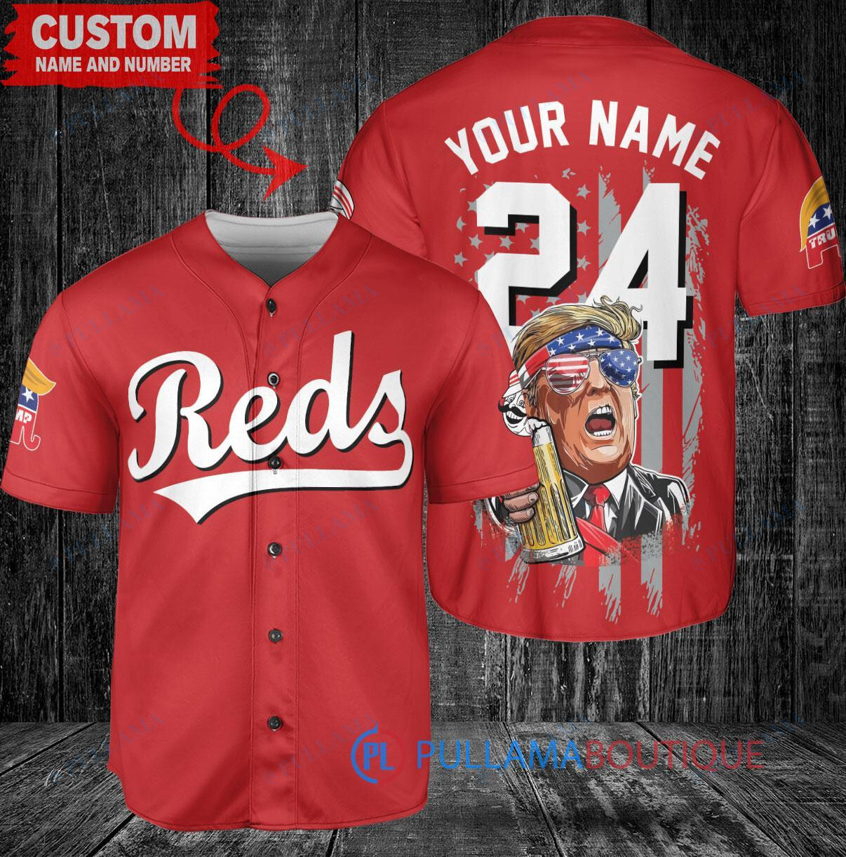Cincinnati Reds x Limited Edition with World Series Trophy Custom Baseball Jersey Red