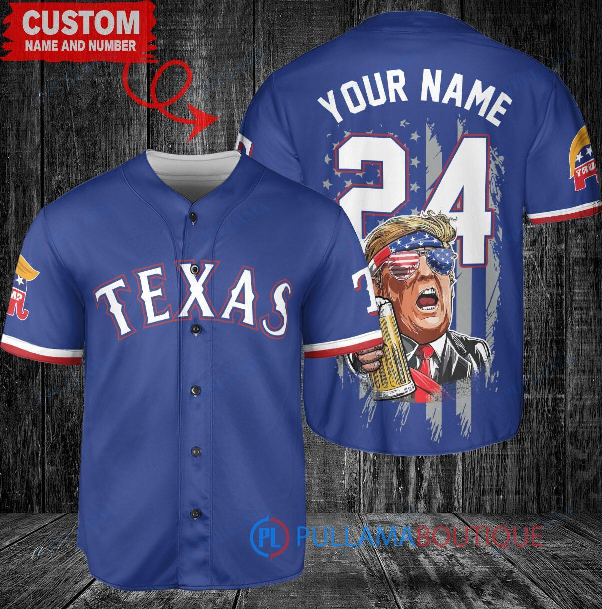 Texas Rangers x Limited Edition with World Series Trophy Custom Baseball Jersey Royal