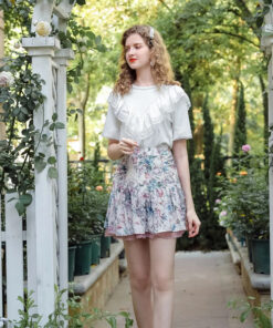 Summer Pastel Floral Pattern Flowing Skirt SP44