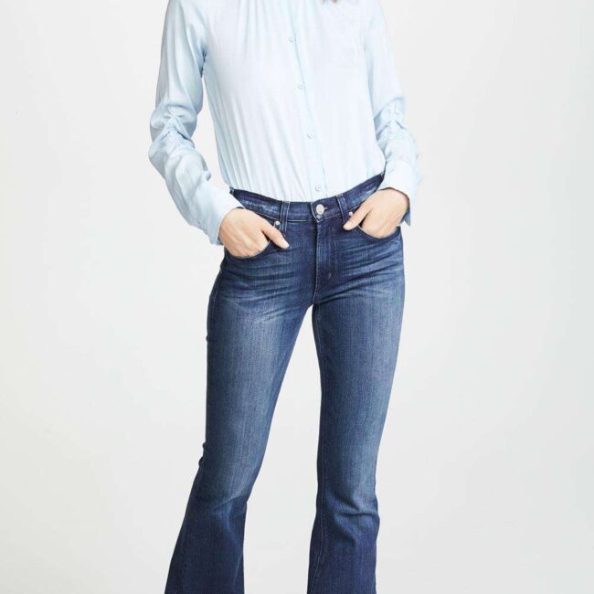 Classic Medium Wash Flared Leg Denim Jeans SP43