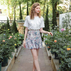 Summer Pastel Floral Pattern Flowing Skirt SP44