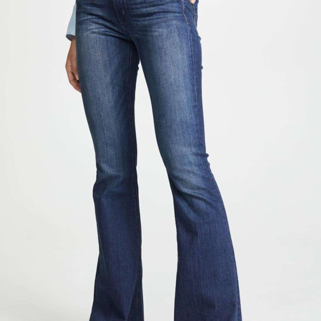 Classic Medium Wash Flared Leg Denim Jeans SP43