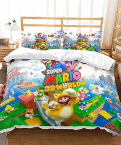 3d Super Mario 3d World Duvet Cover Bedding Set