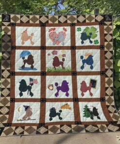 Active Poodle Quilt Blanket Great Customized Blanket Gifts For Birthday Christmas Thanksgiving