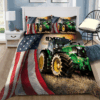 American Flag And Tractor Bed Sheets Spread Duvet Cover Bedding Sets