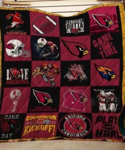 Arizona Cardinals Quilt Blanket Fan Made
