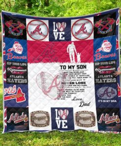Atlanta Braves Family To My Son Quilt Blanket