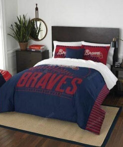 Atlanta Braves Halloween And Christmas Customize Duvet Cover Bedding Set