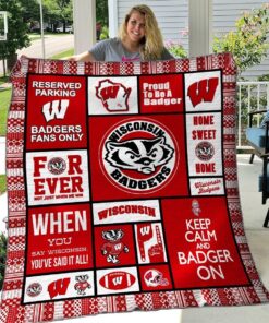 Bc Wisconsin Badgers Quilt Blanket 01