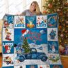 Bl Detroit Lions Christmas Truck Quilt Blanket