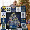 Bl Michigan Wolverines Christmas Tree Quilt Blanket