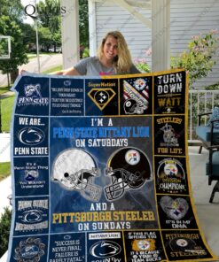 Bl- Penn State Nittany Lions Amp Pittsburgh Steelers Quilt Blanket
