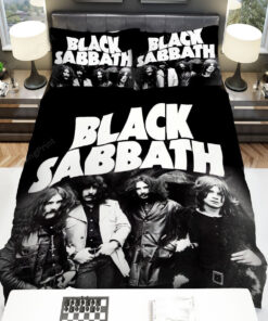 Black Sabbath Members In Black & White Photo Bed Sheets Duvet Cover Bedding Sets