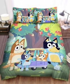 Bluey Animated Series Poster Bed Sheets Spread Duvet Cover Bedding Sets