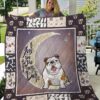 Bulldog I Love You To The Moon And Back Quilt Blanket Great Customized Blanket Gifts For Birthday Christmas Thanksgiving