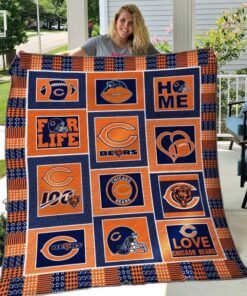 Chicago Bears Quilt Blanket Fan Made