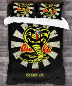 Cobra Kai Duvet Cover Set Cobra Kai Bedding Set Cobra Kai Logo Inspired Bedding Set Karate Kid Dojo Bedding Cobra Kai Fan Gift Hc Cb66