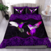 Couple Hummingbird Purple Mandala Bed Sheets Duvet Cover Bedding Sets Perfect Gifts For Hummingbird Lover Gifts For Birthday Christmas Thanksgiving