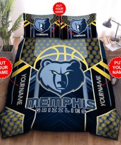 Custom Name Memphis Grizzlies Bedding Set Custom Name Memphis Grizzlies Duvet Cover Custom Name Memphis Grizzlies Comforter Sets Tdv016