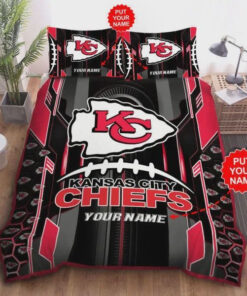 Customize Name Kansas City Chiefs Nfl Football Team Bedding Set Duvet Cover Pillowcases