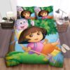 Dora The Explorer Dora And Boots Swinging Bed Sheets Duvet Cover Bedding Sets