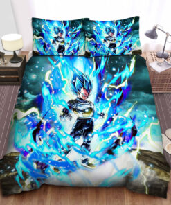 Dragon Ball Vegeta Super Saiyan Blue Powerful Ki Bed Sheets Spread Duvet Cover Bedding Sets