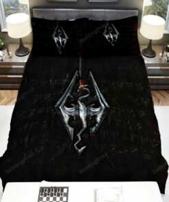 Elder Scrolls Skyrim Logo Bed Sheets Duvet Cover Bedding Sets