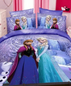 Elsa And Anna Frozen Cartoon Bedding Duvet Set