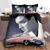 Elvis Presley And His 1955 Pink Cadillac Bed Sheets Duvet Cover Bedding Sets